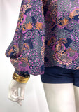 Jeff Banks 70s vintage psychedelic billowing balloon sleeve shirt blouse / Clobber RARE