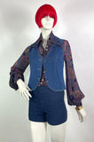 Jeff Banks 70s vintage psychedelic billowing balloon sleeve shirt blouse / Clobber RARE