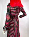 1960s vintage lurex striped Disco maxi dress / 60s / Biba / Bus Stop / Lee Bender