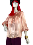 1970s Peter Robinson vintage satin tunic / smock top balloon sleeves / 30s / Biba / Bus Stop