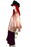 1970s Peter Robinson vintage satin tunic / smock top balloon sleeves / 30s / Biba / Bus Stop