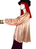 1970s Peter Robinson vintage satin tunic / smock top balloon sleeves / 30s / Biba / Bus Stop