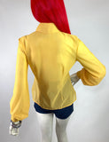 1960s / 70s vintage yellow balloon sleeve blouse / shirt / spoon collar / Mod