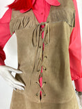 1960s vintage suede fringed dress / 70s Tina Turner / Festival / Grace Slick / Woodstock / Rare