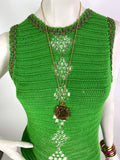 1960s vintage hand crocheted maxi dress / summer / festival / Hippie Boho 70s