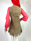 1960s vintage suede fringed dress / 70s Tina Turner / Festival / Grace Slick / Woodstock / Rare