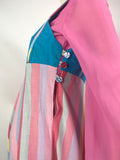 Ruths Rags 1970s vintage striped midi cotton pinafore dress / 60s / candy stripes / Mod
