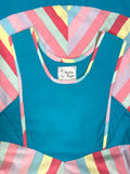 Ruths Rags 1970s vintage striped midi cotton pinafore dress / 60s / candy stripes / Mod