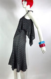 1970s vintage rare disco dolly midi dress by Lulu / Hippie / 60s / stripes / Collectable