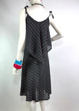 1970s vintage rare disco dolly midi dress by Lulu / Hippie / 60s / stripes / Collectable