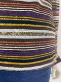 1970s vintage striped lurex jersey tunic top / glam rock / Biba / 60s / Mod