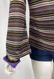 1970s vintage striped lurex jersey tunic top / glam rock / Biba / 60s / Mod