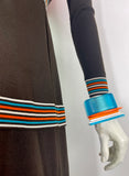 1970s vintage striped maxi dress / 70s / french chic / Mod / Indie  / Britpop / Disco