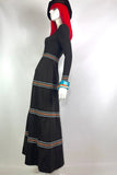 1970s vintage striped maxi dress / 70s / french chic / Mod / Indie  / Britpop / Disco
