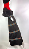 1970s vintage striped maxi dress / 70s / french chic / Mod / Indie  / Britpop / Disco