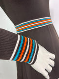 1970s vintage striped maxi dress / 70s / french chic / Mod / Indie  / Britpop / Disco