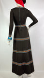 1970s vintage striped maxi dress / 70s / french chic / Mod / Indie  / Britpop / Disco