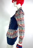 1970s vintage lace up detail denim jean waistcoat / 60s Mod / psych / Penny Lane