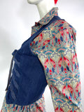 1970s vintage lace up detail denim jean waistcoat / 60s Mod / psych / Penny Lane
