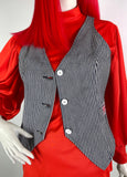 1970s vintage nautical striped cotton canvas denim waistcoat / jacket / Mod / 70s pop