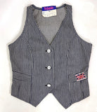 1970s vintage nautical striped cotton canvas denim waistcoat / jacket / Mod / 70s pop