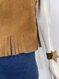 1960s vintage suede fringed jerkin tunic / 70s / Tina Turner / Festival / Woodstock