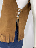1960s vintage suede fringed jerkin tunic / 70s / Tina Turner / Festival / Woodstock