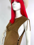 1960s vintage suede fringed jerkin tunic / 70s / Tina Turner / Festival / Woodstock
