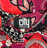 1970s vintage 'City Swingers' psychedelic maxi dress / 60s party / stage wear / Hippie