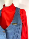 1970s vintage blue jean denim waistcoat / vest / Jet Jeans / sizes 10, 12 & 14
