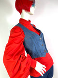 1970s vintage blue jean denim waistcoat / vest / Jet Jeans / sizes 10, 12 & 14