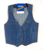 1970s vintage blue jean denim waistcoat / vest / Jet Jeans / sizes 10, 12 & 14