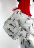 1970s vintage silver lurex Go Go Disco shirt / blouse / glam rock / 60s Mod / Deco 30s