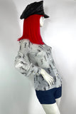 1970s vintage silver lurex Go Go Disco shirt / blouse / glam rock / 60s Mod / Deco 30s