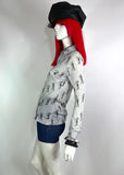 1970s vintage silver lurex Go Go Disco shirt / blouse / glam rock / 60s Mod / Deco 30s