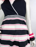 1970s vintage striped maxi halter dress / 60s / summer dress / candy stripes / Holiday
