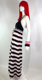1970s vintage striped maxi halter dress / 60s / summer dress / candy stripes / Holiday