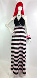 1970s vintage striped maxi halter dress / 60s / summer dress / candy stripes / Holiday