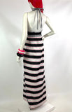 1970s vintage striped maxi halter dress / 60s / summer dress / candy stripes / Holiday