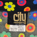 1960s vintage 'City Swingers' Mod mini dress / Twiggy / Dollybird / Go Go / Mary Quant 70s