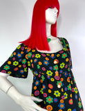 1960s vintage 'City Swingers' Mod mini dress / Twiggy / Dollybird / Go Go / Mary Quant 70s