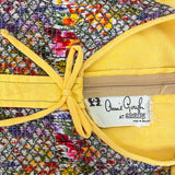 1970s vintage Annie Gough at Gemini yellow flutter sleeve dress / folk / 40s / cotton dress