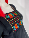 Marion Donaldson 1970s vintage Aztec boho maxi dress / Festival / balloon sleeves / 60s Psych
