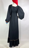 Marion Donaldson 1970s vintage Aztec boho maxi dress / Festival / balloon sleeves / 60s Psych