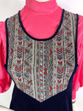Annabelinda 1970s vintage velvet & cotton pinafore midi dress / RARE & Collectable
