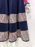 Annabelinda 1970s vintage velvet & cotton pinafore midi dress / RARE & Collectable