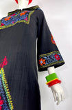 Souk 1960s vintage embroidered cotton maxi kaftan dress  Hippie / Festival / Made in Pakistan / 70s