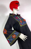 Souk 1960s vintage embroidered cotton maxi kaftan dress  Hippie / Festival / Made in Pakistan / 70s