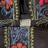 Souk 1960s vintage embroidered cotton maxi kaftan dress  Hippie / Festival / Made in Pakistan / 70s