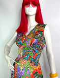 1970s vintage psychedelic maxi summer dress / 60s party / festival / Hippie
